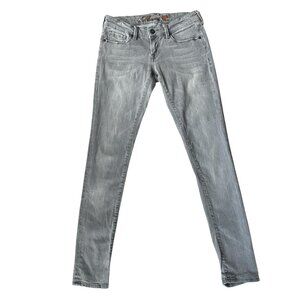 Mavi Serena 27/32 (4) faded gray stone color stretchy low rise skinny jeans